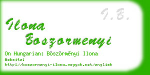 ilona boszormenyi business card