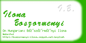 ilona boszormenyi business card